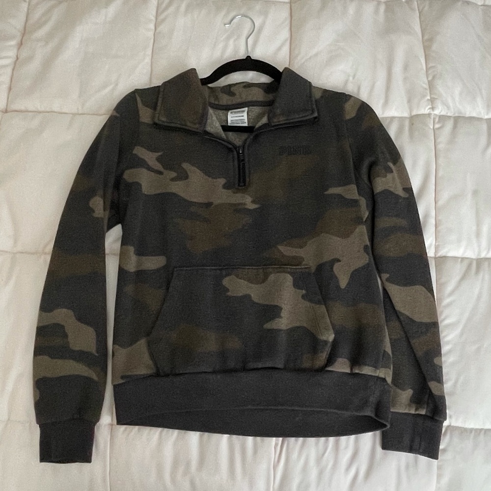 Victoria’s Secret PINK camo half zip